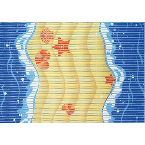 Коврик для ванной, антискользящий, 0.65х15 м, вспененный ПВХ, голубой, Вилина, Аква Стандарт, V22C, пляж