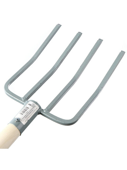 Вилы садово-огородные, четырехрогие, черенок деревянный, пленка