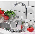Кастрюля нержавеющая сталь, 3.9 л, с крышкой, крышка стекло, Daniks, Токио, SD-A87-20, индукция - фото 8