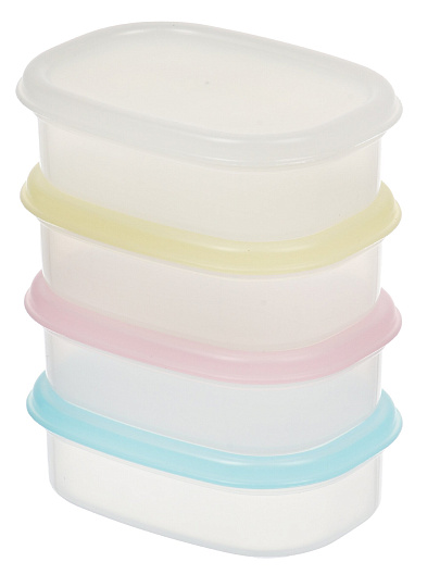 Контейнер пищевой набор пластик, 8.9х6.4х10.4 см, 4 шт, прямоугольный, Y4-11661