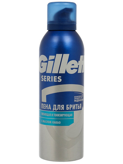 Пена для бритья Gillette, Series Питающая и тонизирующая, для чувствительной кожи, 200 мл
