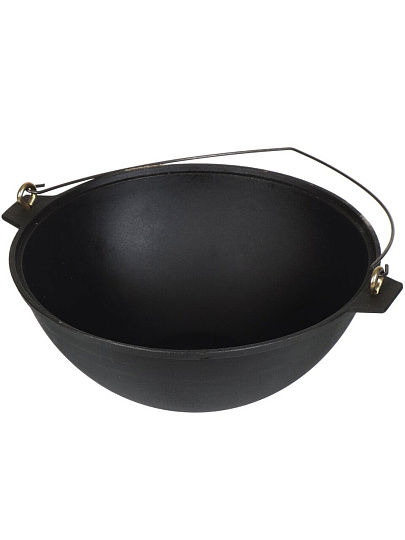 Котел чугун, 5 л, крышка-сковородка чугунная, Камская посуда, к53д