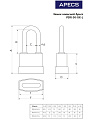 Замок навесной Apecs, PDR-50-45-L, блистер, цилиндровый, с удлиненной дужкой, 3 ключа - фото 2