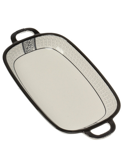 Блюдо керамика, прямоугольное, 18х33х4 см, с ручками, RasheL, R-33101