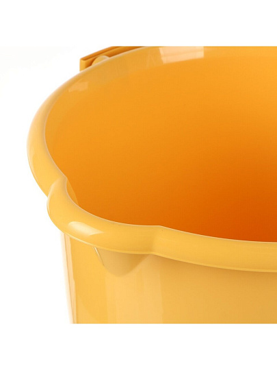 Ведро пластик, 10 л, желтое, хозяйственное, со сливом, Бытпласт, 431258506