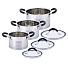 Набор посуды нержавеющая сталь, 6 предметов, кастрюли 2, 2.7, 3.7 л, индукция, Kamille, 5752 - фото 2