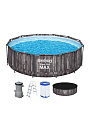 Бассейн каркасный Bestway, 427х107 см, Steel Pro Max, 5614Z, фильтр-насос, лестница, тент, 13030 л