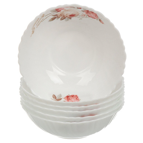 Салатник стеклокерамика, круглый, 6 шт, 15 см, 0.44 л, Шарм, TW60