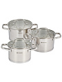 Набор посуды нерж, 6 пр, кастрюли 2.1,2.9,3.9, DNN3, SD-A17-6 - фото 3