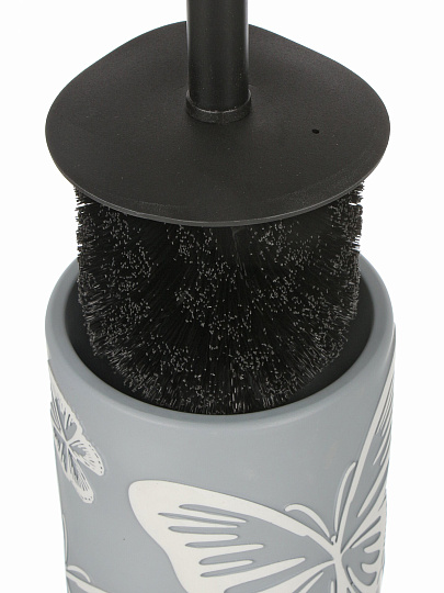 Ерш для туалета Бабочки на сером, напольный, 10x10x14.4/41 см, полистоун, BRE0878AA-TOH