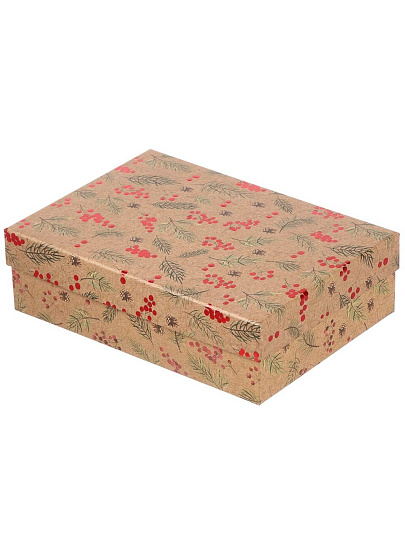 Коробка подарочная картон, 24.5х17.5х7 см, в ассортименте, Новый год, A470105