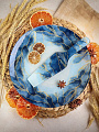 Блюдо стекло, 30 см, круглое, с лопаткой, Daniks, Navy Leaves - фото 4