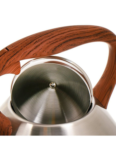 Чайник нержавеющая сталь, 2.7 л, со свистком, сатинированный, ручка бакелитовая, с силиконовым покрытием, Daniks, индукция, PR-2203