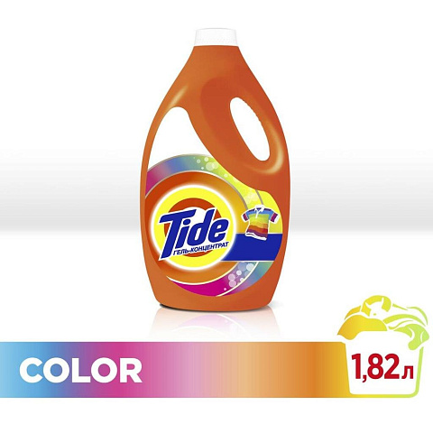 Гель для стирки Tide, 1.82 л, для цветного белья, Color