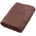 Полотенце банное 70х140 см, 100% хлопок, 450 г/м2, жаккард, Ромбы, Авангард, беж-какао, 118, Россия - фото 2