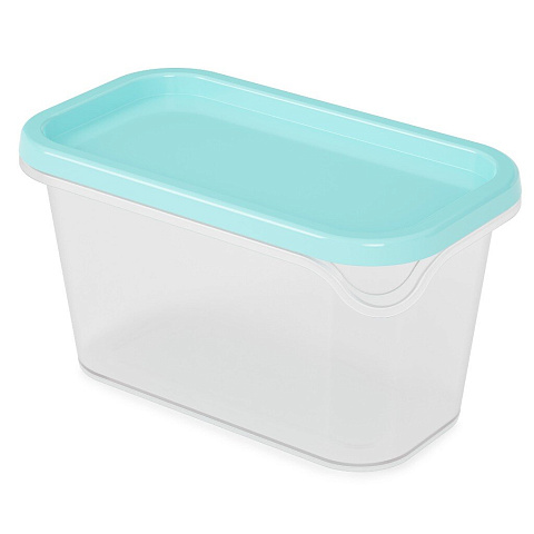 Контейнер пищевой пластик, 1.7 л, 21х12х11.5 см, голубой, для заморозки, Альтернатива, М8511