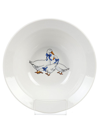 Миска фарфор, круглая, 4.5 см, 0.3 л, Гуси новые, Дулевский фарфор, 101882