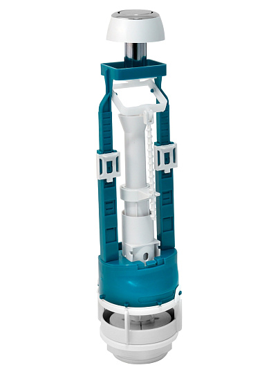 Арматура для бачка унитаза боковая, 1/2&quot;, однорежимная, кнопочная, хром, Инкоэр, СБкпм-Бм-А-В Р