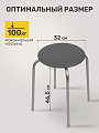 Табурет 320х320х470 мм, 4 шт, серый, сиденье круглое, винилискожа, на 4-х металлических опорах, Nika, ТЭ2/С - фото 2
