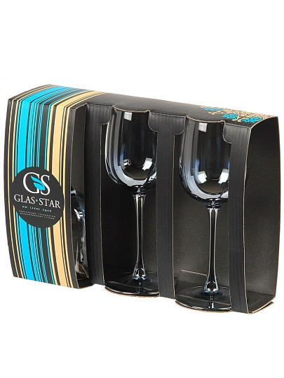 Бокал для вина, 300 мл, стекло, 3 шт, Glasstar, Черное море Омбре эдем, аллегресс, RNBSO_8164_11