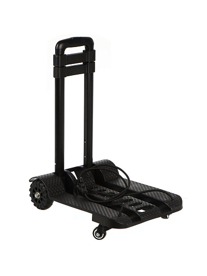 Тележка хозяйственная 30х41х107 см, металл, 80 кг, вездеходная, выдвижная ручка, складная, T007