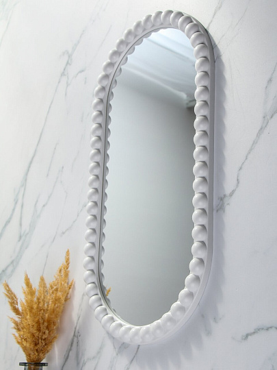 Зеркало декоративное настенное, 51х26 см, пластик, белое, Y4-11078