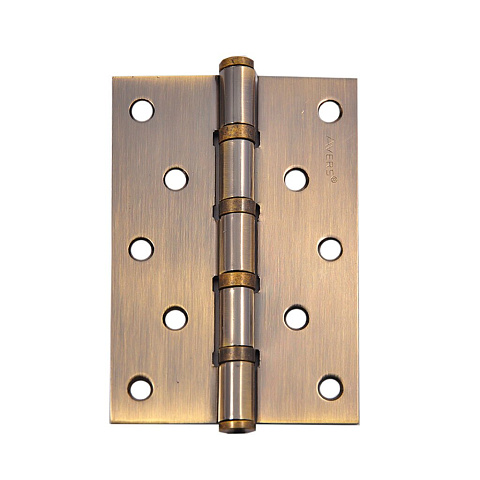Петля врезная для деревянных дверей, Avers, 120х80х2.5 мм, универсальная, B4-AB, с 4 подшипниками, бронза