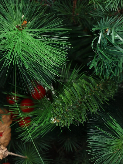 Елка новогодняя напольная, 210 см, Канадская, сосна, зеленая, хвоя леска + ПВХ пленка, Y4-4103