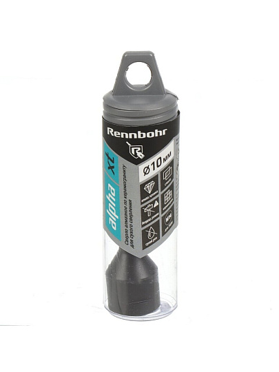 Сверло алмазное по керамограниту, Rennbohr, Alpha XT, М14, диаметр 10 мм, сухой рез, цилиндрический хвостовик, 776008