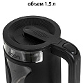 Чайник электрический Econ, ECO-1506KE, черный, 1.5 л, 1500 Вт, скрытый нагревательный элемент, стекло, пластик - фото 5