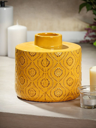 Ваза керамика, настольная, 16х15 см, Горчица, Y6-10152