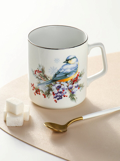 Кружка фарфор, 350 мл, Эльза Зимнее утро, Добрушский фарфоровый завод, 4С1932Ф34