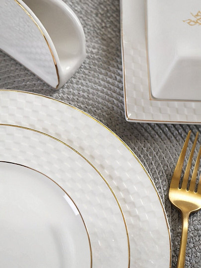 Тарелка обеденная, керамика, 24 см, круглая, Кембридж, Daniks