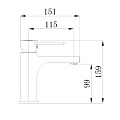 Смеситель для раковины, РМС, с картриджем, хром, SL130-001F - фото 2
