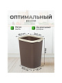 Контейнер для мусора пластик, 9 л, прямоугольный, с фиксатором, шоколад, слоновая кость, Violet, Tandem, 841122 - фото 2