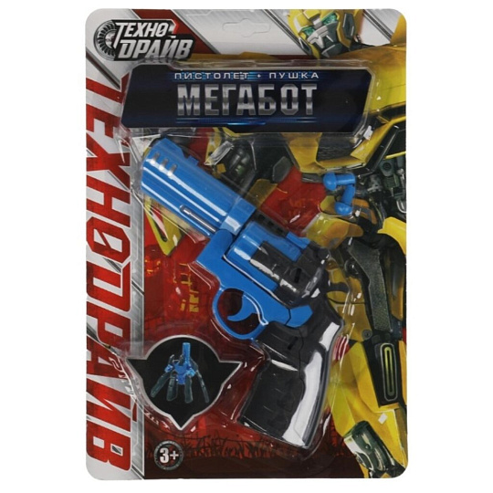 Робот Технодрайв, 15х22х3 см, трансформирующийся в оружие, пластик, ZY1172309-R, синий