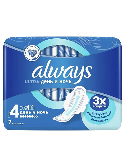 Прокладки женские Always, Ultra Night, ночные, 7 шт