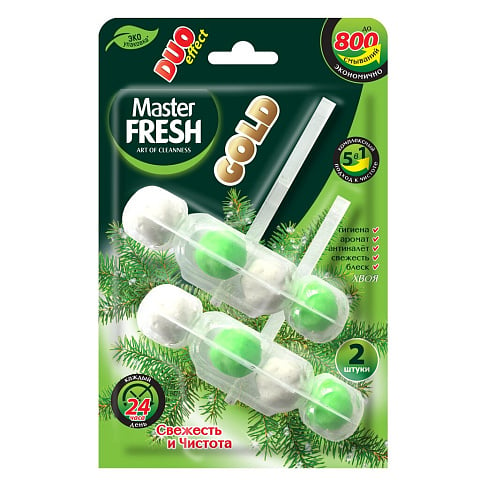 Подвеска для унитаза Master Fresh, Хвоя, 2 шт, Duo effect 5 в 1