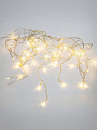 Гирлянда 48 ламп, 1.8х0.5 м, 8 режимов, Айсикл (Бахрома), теплый белый свет, прозрачная, сетевая, 255-016
