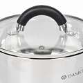 Ковш нержавеющая сталь, 1.6 л, крышка стекло, металлическая ручка, индукция, Daniks, Турин, GS-01413-16SP - фото 2