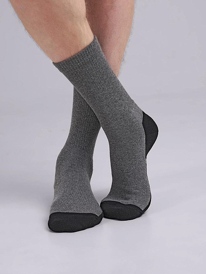 Носки для мужчин, хлопок, Clever, темно-серые, р. 27, термо плюш, Т104П