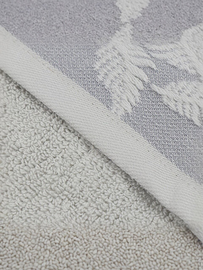 Полотенце банное 50х90 см, 100% хлопок, 500 г/м2, Перо, Barkas, серое, Узбекистан