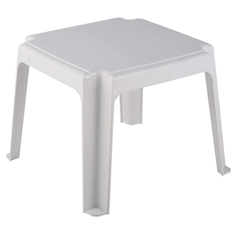 Стол пластик, Элластик-Пласт, 45х45х38 см, квадратный, пластиковая столешница, белый, для шезлонга