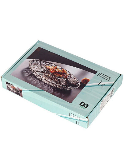 Менажница стекло, 28х18 см, 4 секции, подарочная упаковка, Larous, PD1065GCL