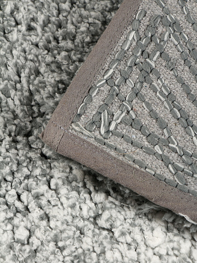 Коврик для ванной микрофибра, 0.5Х0.8 м, серо-синие полосы, Silvano, Лиона