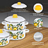 Набор посуды эмалированная сталь, 3 предмета, кастрюли 2,3,4 л, индукция, СтальЭмаль, Лимоны в цвету, 1KB051M - фото 6
