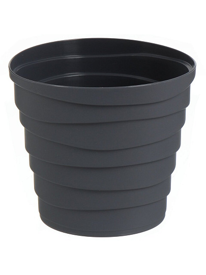 Кашпо пластик, 0.9 л, универсальное, антрацит, La Decoro, Бархан, КШ-4314