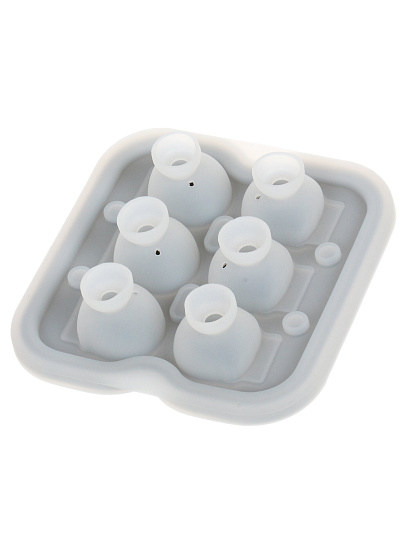 Форма для льда Strong, 13.5х13.5х5 см, силикон, 6 ячеек, черепа черные, Sirocco, SIS0005B