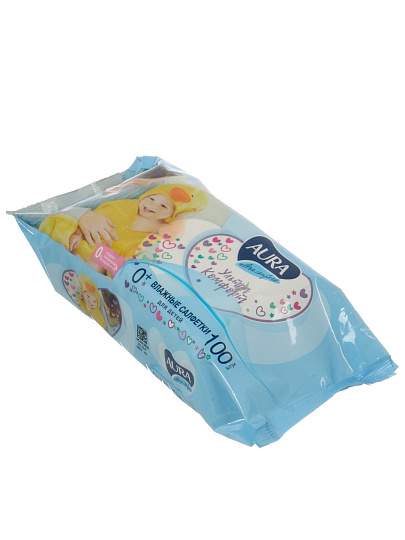 Салфетка влажн.Детские AURA 100 шт. Алое+Вит Е (2745/3044/7114)