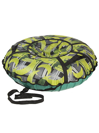 Санки-ватрушка Дизайн, 100 см, 90 кг, с буксировочным тросом, с ручками, с молнией, сумка, ABST-201